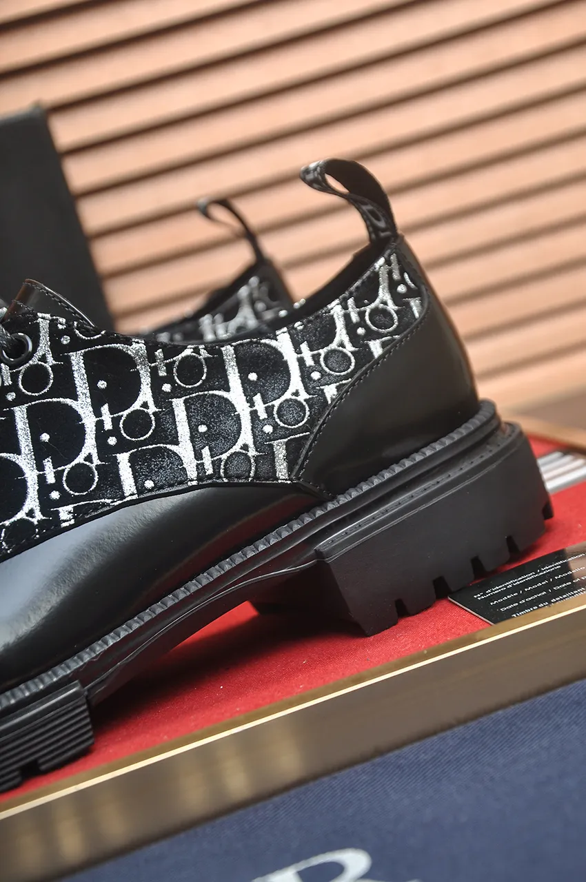 Men's shoes💰720💶【Dior】High-end goods Niuli Original order quality Dior —🆘.Dior original order purchasing, high-end leather shoes, fabric: imported from Italy open-edge beaded cowhide➕water-dyed cowhide/cowhide lining➕specially provided original outsole, fine workmanship, real-life shooting🎬size: 38-45 (45 customized)